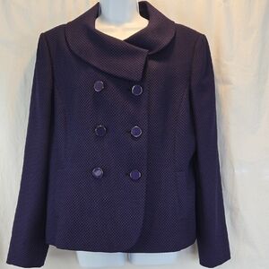 Elegant Purple Double-Breasted Blazer